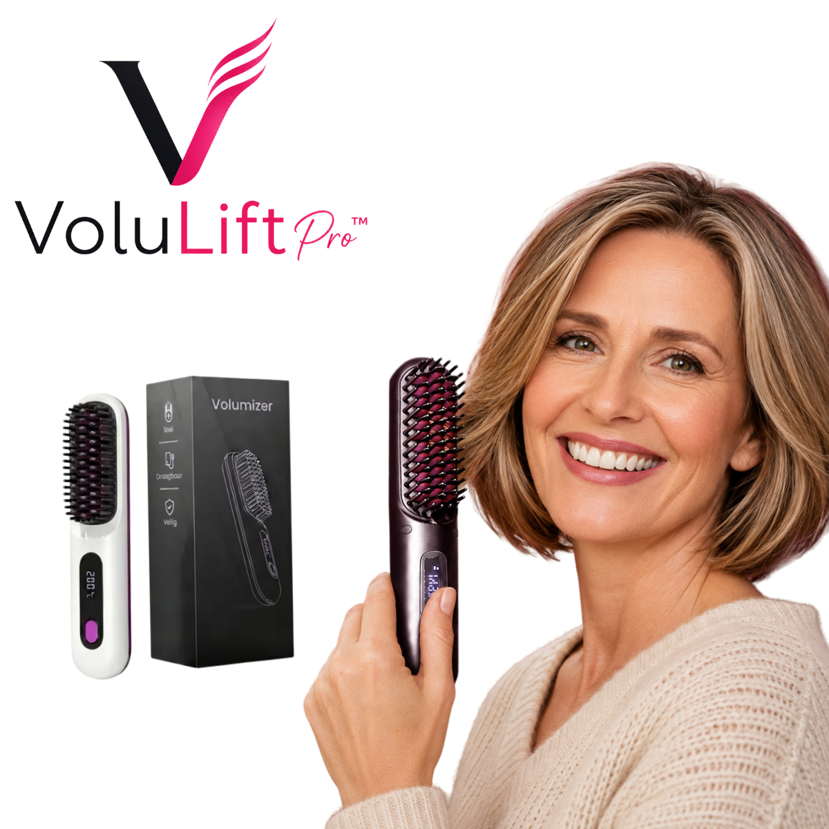 VoluLift Pro™ Elektrische Volumestyler | Hele dag volume!